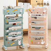 책상 틈새수납장 이동식 다용도수납장 책상보조수납장, [모바일 모델] 핑크 - 바퀴 달린서랍 없음