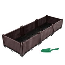 생활꿀템 조립식 화분 텃밭, 브라운 + 블랙