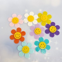 백바이백 스마일꽃 아크릴키링 만들기 제작 부자재 악세서리 재료 굿즈제작, 보라