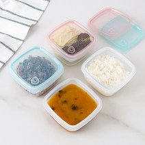 홈하우스 국산 실리콘 밥팩 냉동밥 전자레인지 밀폐 소분용기 370ml 2개 세트, 정사각 370ml  핑크 2개세트