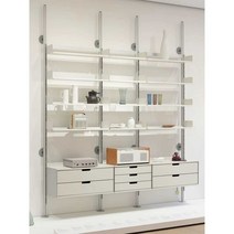 Vitsoe Voice 606 Visong 범용 스토리지 랙 지지대 액세서리, 상세 페이지 참고, 311-350cm (실버)