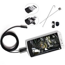 배관내시경 카메라 파이프 산업용 관로 안드로이드 내시경 카메라 2in1 micro usb camara endoscopica para movil 방수 파이프 없음 유해 검사, 1m, 5.5mm 소프트 와이어
