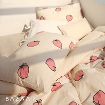 [바자르] 모모찡 광목 차렵 이불베개세트+패드(K)