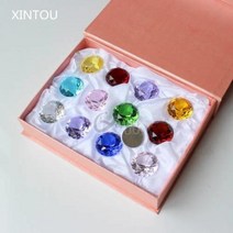 XINTOU 12 개/대 30 미리메터 크리스탈 유리 구슬 다이아몬드 인형 문진 풍수 소형 소장가치 보석 공예, As Picture