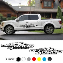 포드 레인저 랩터 픽업 Isuzu Dma Nissan NAVARA Toyota Hilux DIY 4x4 오프로드 자동차 사이드 스티커 자동 튜닝 액세서리 2 피스, [02] Glossy White, [01] 140cm x 32cm