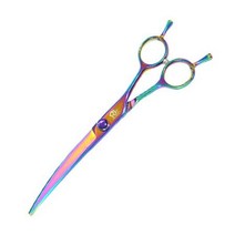 FU830 무지개 커브가위 7인치 고양이미용 고양이용품 강아지용품 반려동물용품