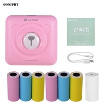 스마트폰포토프린터 휴대용포토프린터 peripage a6 pocket photo printer 무선 bt Thermal printer picture photo label 메모, P 7 롤 색상, 협력사