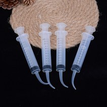 투명 일회용 치과 관개 주사기 1/4 개 곡선 팁 키트 치아 미백 기구, 02 as pic-4pcs