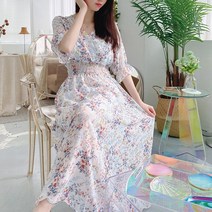 [세인트이브] 5215 플라워 하늘하늘 쉬폰원피스