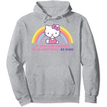 산리오 후드티 Hello Kitty 무엇이든 선택할 수 있다면 Be Kind 풀오버 후디 130474