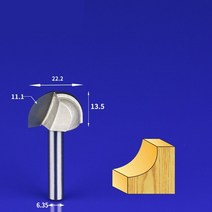 트리머 목공 라운딩 라우터 커터 코너 커터 . . 솔리드 카바이드 인서트 비트 둥근 바닥 나무 조각 밀링 엔드 라운더 모서리컷팅기코너재단기 모서리컷팅기, 6.35 x 22.2