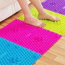 가정 쇼파 앞 지압발판 발매트 4개 부엌 싱크대 러그 깔판 욕실, DIY지압매트-블루  4개