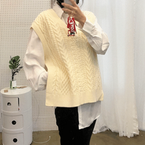 꽈배기 옆트임 니트 베스트 #오버핏 #루즈핏