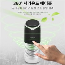 USB 소형 탁상 차량용 원통형 공기청정기, 화이트