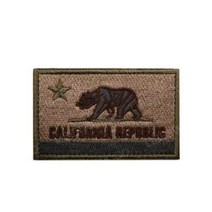 미군계급장 리버우드 미국 캔자스 캘리포니아 콜로라도 주 자수 패치 전술 아플리케 후크 루프, 1.brown