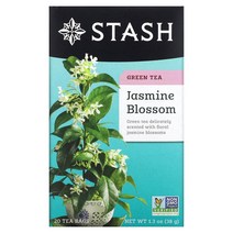 스태쉬티 녹차 자스민 블라썸 38g 20티백 Stash Tea Green Tea Jasmine Blossom, 1팩