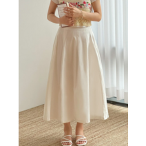 키메라제이 라인주름 뒷밴딩 플레어 스커트 4color