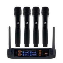 아이돌마이크 4 채널 핸드 헬드 소형 콘덴서 무선 교회 홈 가라오케 무대 적합, 2
