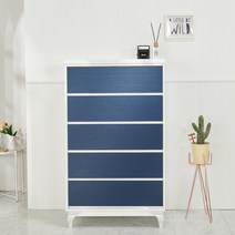 미가엘UV하이그로시도장 칸칸이 5단 서랍장 광폭수납장, 네이비