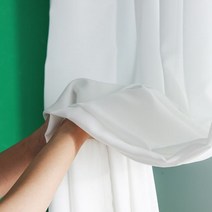 NORNE최고 품질의 고급스러운 쉬폰 솔리드 화이트 쉬어 커튼 거실 침실 장식 창 Voiles 얇은 명주 그물 커튼, W500xL250cm, Hooks, White