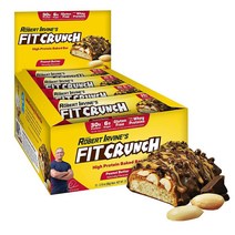 미국직구 로버트 어바인이 디자인한 FITCRUNCH 풀사이즈 단백질 바 6단 구운 바 설탕 6g 글루텐 프리 & 소프트 케이크 코어(땅콩 버터), 상세참조, 수량