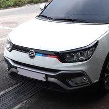 [카르멘] 티볼리 전면 라디에이터 포인트 그릴 스티커 커버 삼색 랩핑 데칼 스티커 튜닝 몰딩 DIY패드 커버 용품, C.프랑스(조수석), 1개