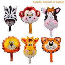 구성 생일 현수막 와일드 원 정글 사파리 장식 샤워 1 년 첫 번째 용품, [03] Animal Balloon