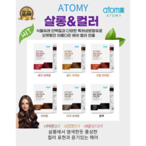 (애터미) 정품 멋내기 새치 겸용 염색약 천연단백질특허성부함유 애터미살롱앤컬러, 코랄브라운, 3개
