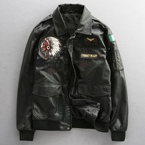 파일럿 가죽 자켓 남성 슬림 한국 버전 트렌디