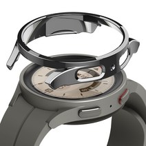 갤럭시워치5 프로 45mm 링케슬림 하드 케이스, 다크 크롬