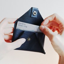 수제 공방 가죽 사선 카드지갑 네이비