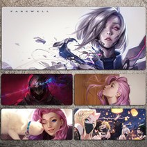 롤 리그오브레전드 KDA 키보드 패드 매트 70x30cm, 소드 프린세스 700x300mm 두께 4mm