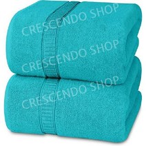 미국 점보 목욕 큰타월 2피스 600GSM 100퍼센트 링스펀 코튼 고흡수성 및 퀵 드라이 초대형 88.9 x 177.8cm, 2개, H. 터키 옥