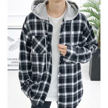 장롱 남자 체크 후드 자켓 3컬러