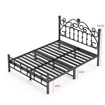 공주침대 프레임 엔틱 유럽 공주풍 침대 틀 철제, 블랙B