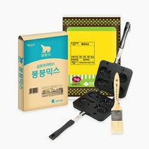 붕어빵 만들기 세트 (붕어빵팬4구+붕붕믹스500g+대두통팥앙금 35M저감미 1kg+팡브러쉬2호)