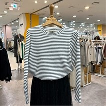셀러허브 1 무자크 sh06 스트라이프 꼬불 숏 니트 N1WKT21