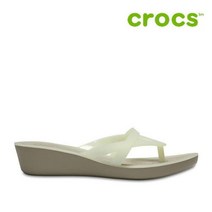 크록스 웨지 샌들 40- 204773-1C4 Womens Crocs Isabella Wedge Flip