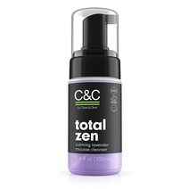 C&C by Clean & Clear Total Zen Calming 라벤더 무스 페이셜 클렌저 먼지 제거 편안한 오일 프리 페이스 워시 민감한 피부용 동물 실험을 거치지