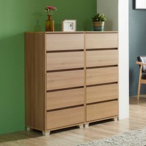 선스톤 듀얼서랍장세트, 올오크화이트