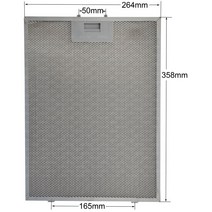 00703451 레인지 후드 필터 358x264mm 쿠커 그리스 주방 추출기 환기 알루미늄 흡인기 35.8x26.4 CM
