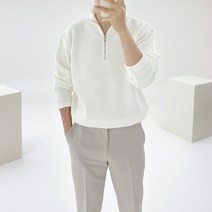 아도르클래식 화랑 하프 반집업 터틀 헨리넥 긴팔 니트