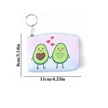 리치 패턴 지퍼 동전 지갑 PU 가죽 미니 짧은 잔돈 주머니 카드 홀더 여성용