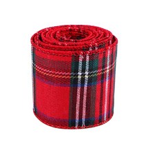선물상자 리본 포장박스 인쇄 삼베 트리 화환 격자 활 와이어 가장자리, 20.20 - width 63MM