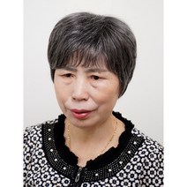 할머니 가발 중년 여성 통가발 여자 자연스러운 노인 가발 단발머리 흰머리 리얼머리 짧은 곱슬머리, 화백고온사(80%흰머리)+헤어망케어액
