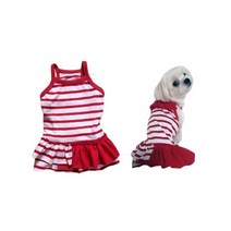 강아지옷(실물옷본&재료) 나시원피스[스트라이프레드] I 패턴 q, 재료만