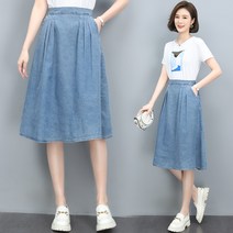 스타일리쉬한 코디 심플 여름 무드 루즈핏 스커트