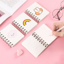 PKFARM [ 2P+2P ] 휴대성이 높은 귀여운 A7 다용도 미니 포인트 메모장, 조개+토끼