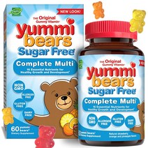 yummi bears 어린이를 위한 무설탕 멀티비타민 및 미네랄 구미 비타민 구미베어 60개, 60개입, 1개