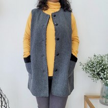 겨울 중년 밍크퍼 조끼 퍼베스트 털안감